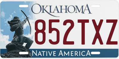 OK license plate 852TXZ