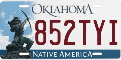 OK license plate 852TYI
