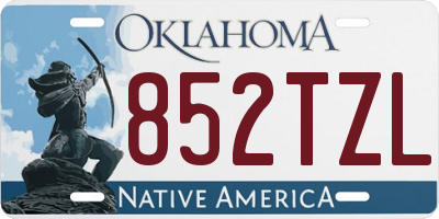 OK license plate 852TZL