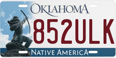 OK license plate 852ULK