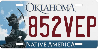 OK license plate 852VEP