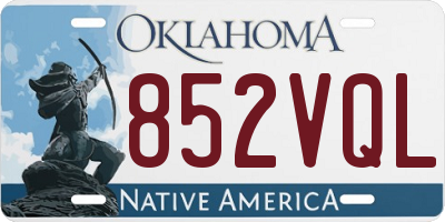 OK license plate 852VQL