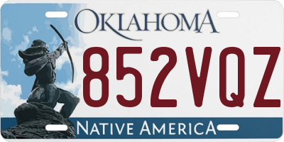 OK license plate 852VQZ