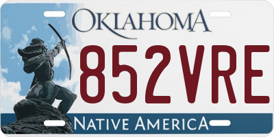 OK license plate 852VRE