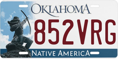 OK license plate 852VRG