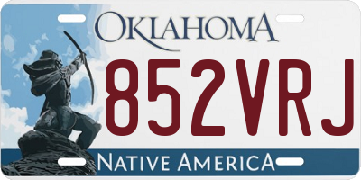 OK license plate 852VRJ