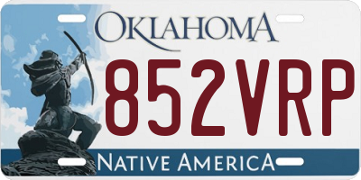 OK license plate 852VRP