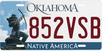 OK license plate 852VSB