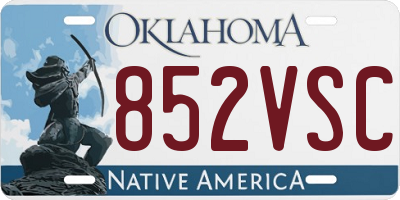 OK license plate 852VSC