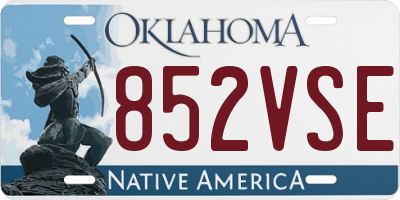 OK license plate 852VSE