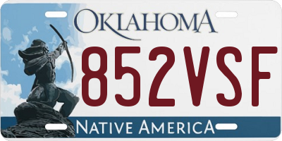 OK license plate 852VSF