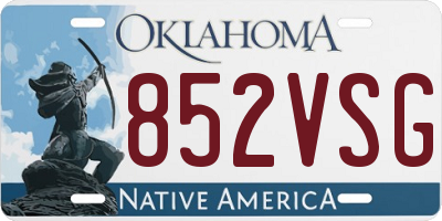 OK license plate 852VSG