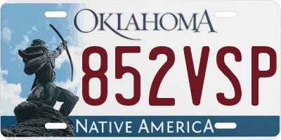 OK license plate 852VSP