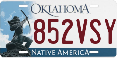 OK license plate 852VSY