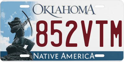 OK license plate 852VTM
