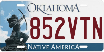 OK license plate 852VTN