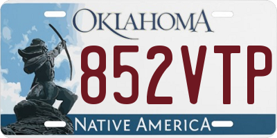 OK license plate 852VTP