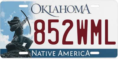 OK license plate 852WML