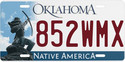 OK license plate 852WMX