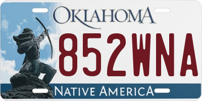 OK license plate 852WNA