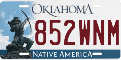 OK license plate 852WNM