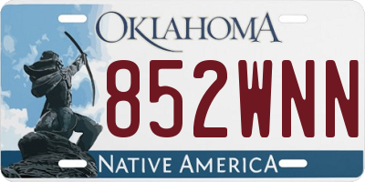 OK license plate 852WNN