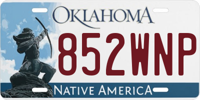 OK license plate 852WNP