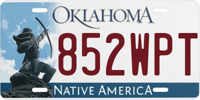 OK license plate 852WPT