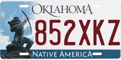 OK license plate 852XKZ