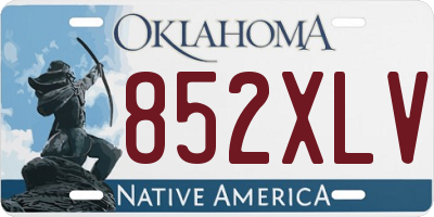 OK license plate 852XLV