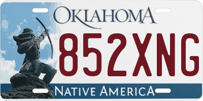 OK license plate 852XNG