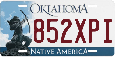 OK license plate 852XPI