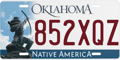 OK license plate 852XQZ