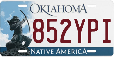 OK license plate 852YPI