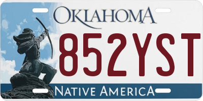 OK license plate 852YST