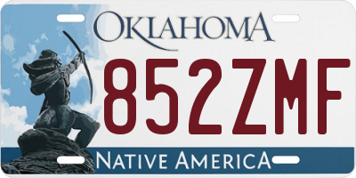 OK license plate 852ZMF