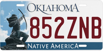 OK license plate 852ZNB