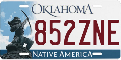 OK license plate 852ZNE