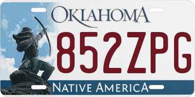 OK license plate 852ZPG
