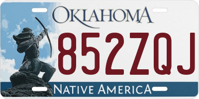 OK license plate 852ZQJ