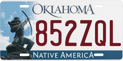 OK license plate 852ZQL