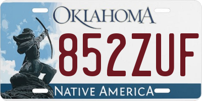 OK license plate 852ZUF