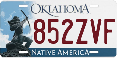 OK license plate 852ZVF