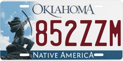 OK license plate 852ZZM