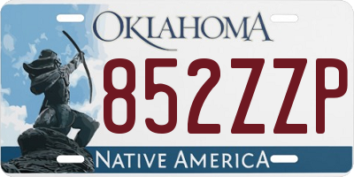 OK license plate 852ZZP