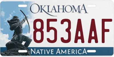 OK license plate 853AAF