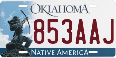 OK license plate 853AAJ