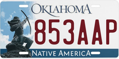 OK license plate 853AAP