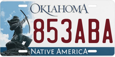 OK license plate 853ABA