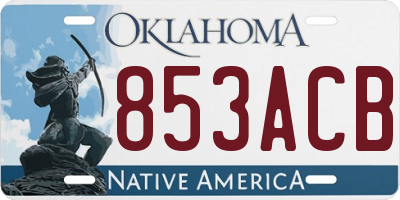 OK license plate 853ACB